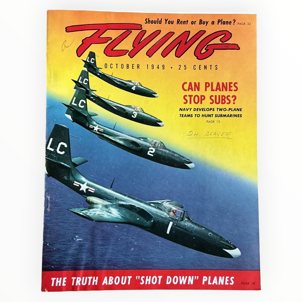 Flying Magazine October 1949 Vintage Aviation McDonnell FH-1 Phantom Navy WWII